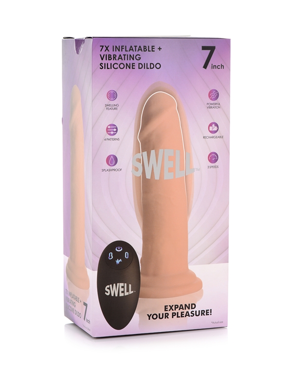 Swell Inflatable Vibrating Remote Control Silicone Dildo Ag