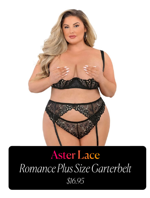 Aster Lace Romance Plus Size Garterbelt - $16.95