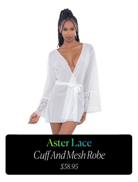 Aster Lace Cuff and Mesh Robe - $38.95