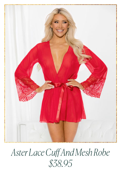 Aster Lace Cuff And Mesh Robe $38.95