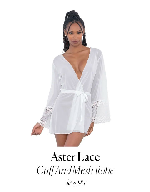 Aster Lace Cuff And Mesh Robe $38.95