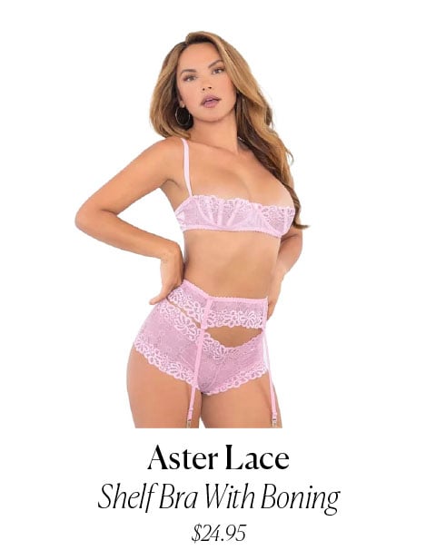 Aster Lace Shelf Bra With Boning $24.95