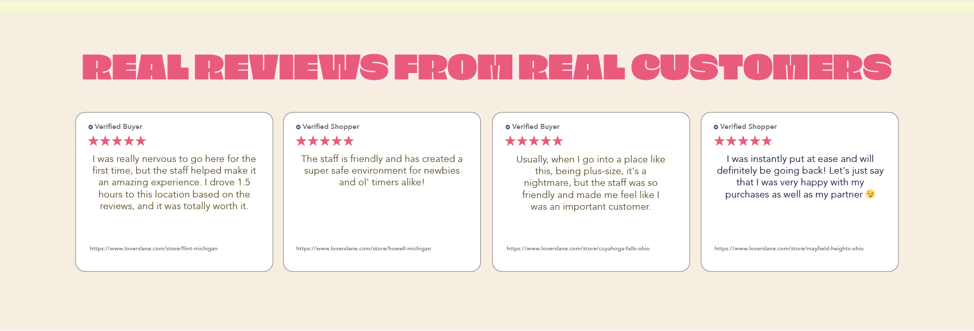 Real reviews from real customers- Stores