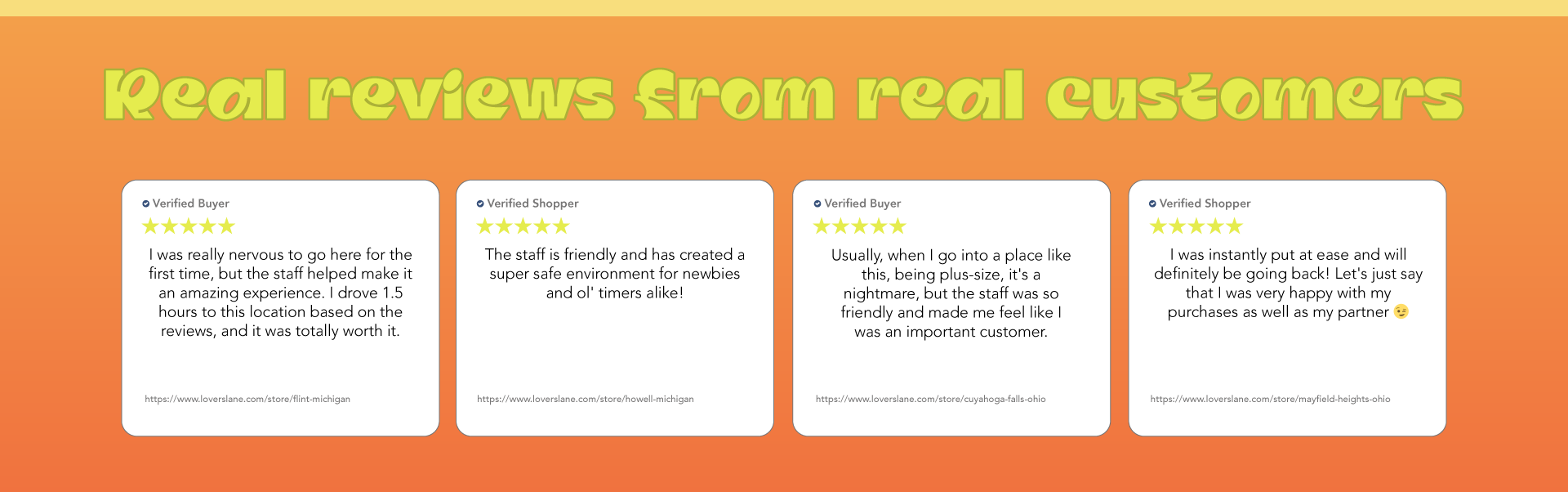 Real reviews from real customers- Stores