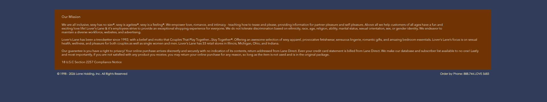 Lover's Lane Mission Statement