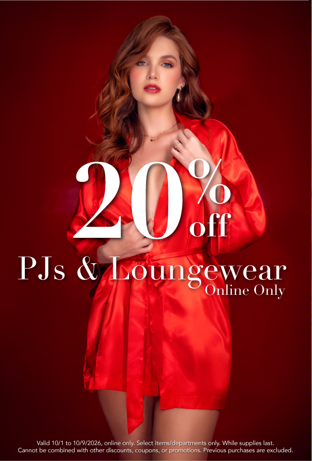 20% off PJs and Loungewear-Online Only