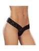 Additional BLACK view of product ALL LACE THONG with color code BK