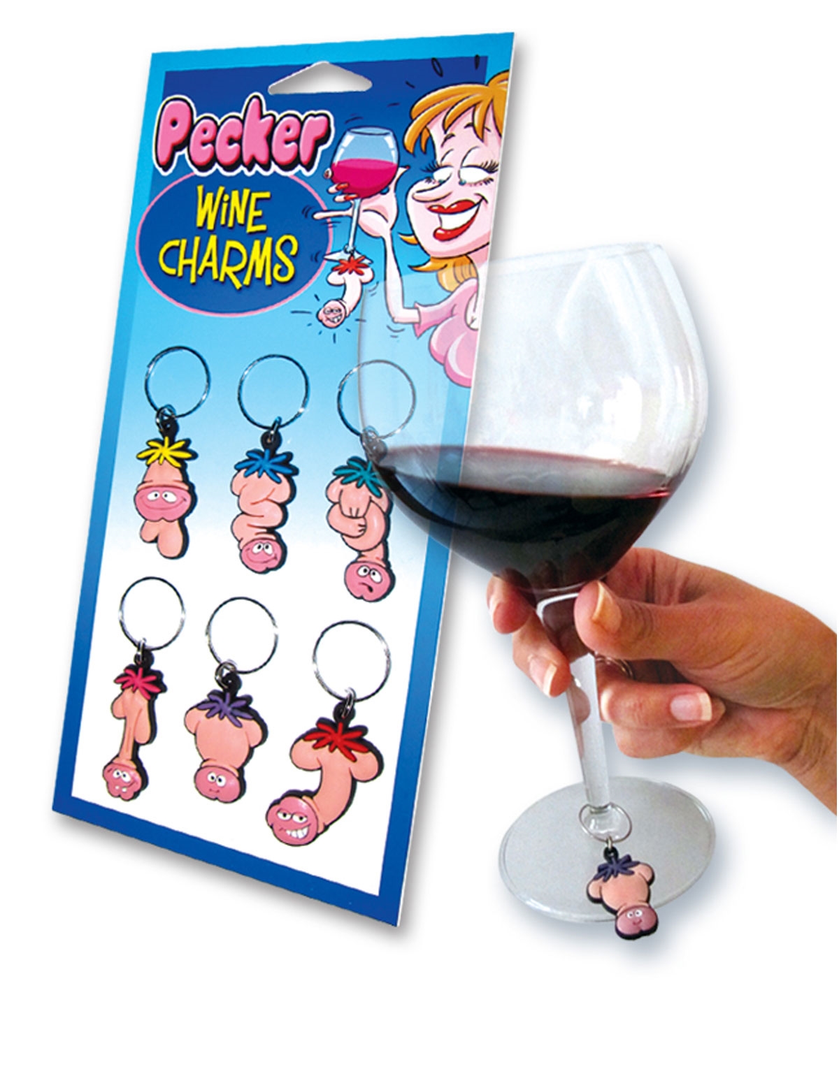 alternate image for Pecker Wine Charms