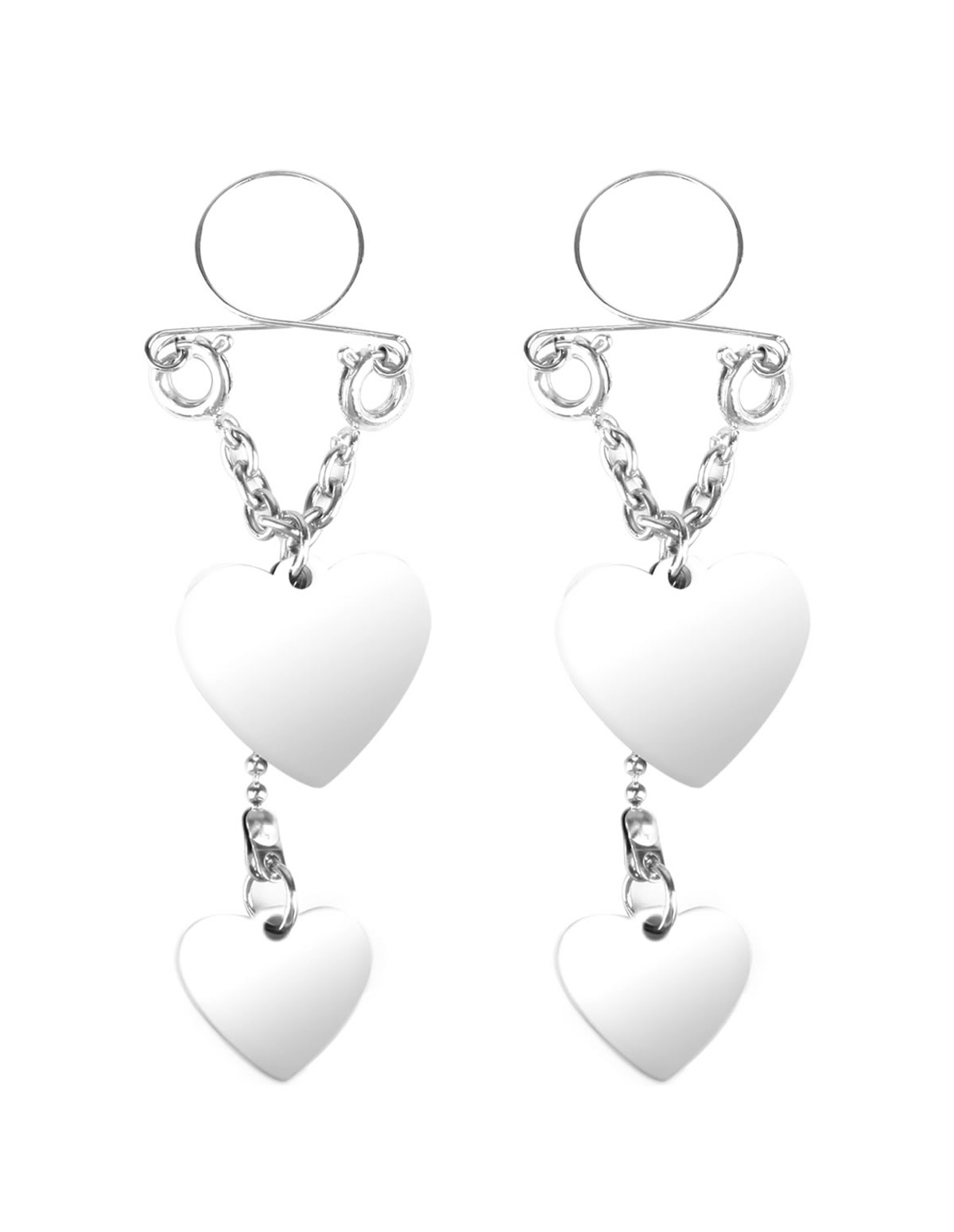 alternate image for Silver Heart Nipple Jewelry