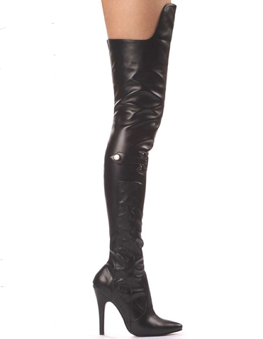 Simone Pleather Thigh High Boot default view Color: BK