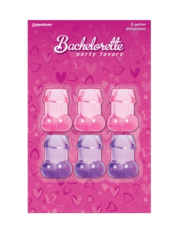 Bachelorette Pecker Shot Glasses 6 Pack ALT2 view 