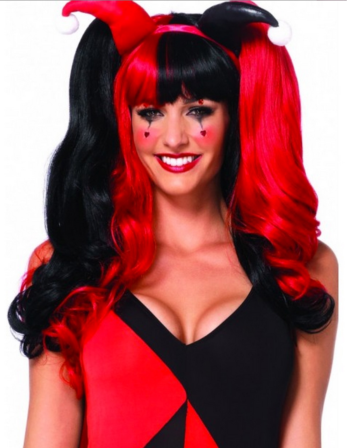 alternate image for Harlequin Wig With Clip-On Pony Tails