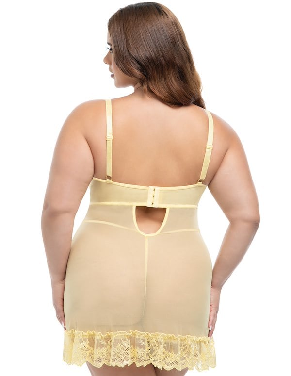 Valentine Plus Size Babydoll ALT1 view Color: BA