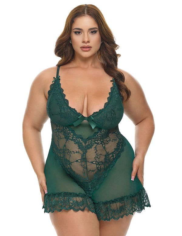 VALENTINE PLUS BABYDOLL ALT2 view Color: DGR