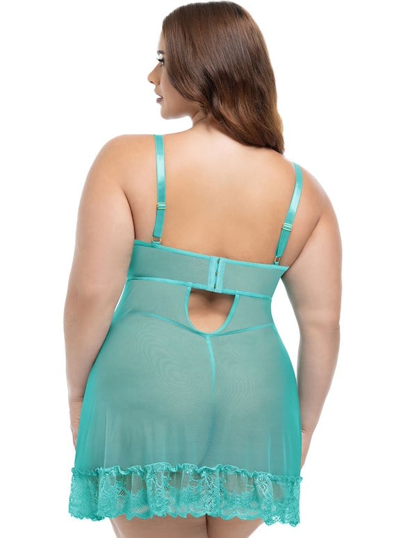 Valentine Plus Size Babydoll ALT1 view Color: MT