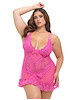 Additional ROSE VIOLET view of product VALENTINE PLUS SIZE BABYDOLL with color code HP