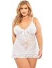 Additional WHITE view of product VALENTINE PLUS SIZE BABYDOLL with color code WH