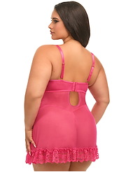 Alternate back view of VALENTINE PLUS SIZE BABYDOLL