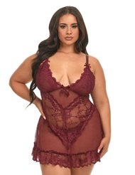 Additional  view of product VALENTINE PLUS SIZE BABYDOLL with color code ZIN