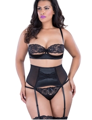 Front view of LACE FRONT GARTER BELT
