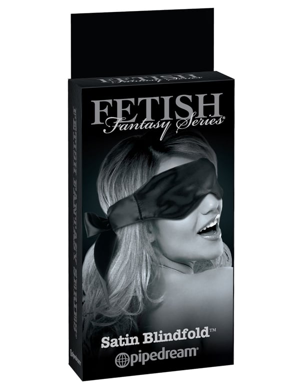 Fetish Fantasy Satin Blindfold ALT2 view Color: BK