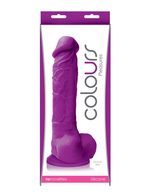 Colours Silicone 8In Dong With Suction Cup ALT1 view Color: PR