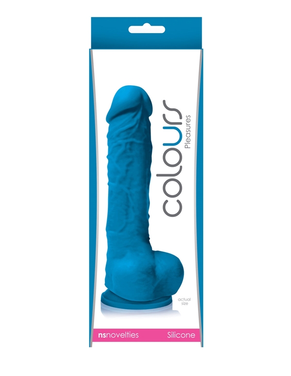 Colours Silicone 5In Dong With Suction Cup ALT1 view Color: BL