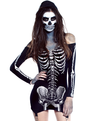 Skin & Bones Dress With Garters default view Color: BK