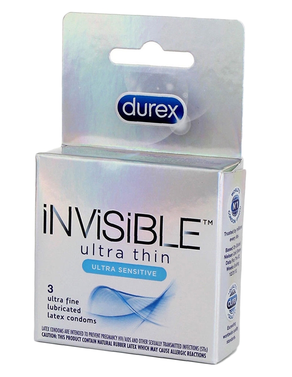 Durex Invisible Condoms 3Pk default view Color: NC