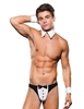 Additional BLACK/WHITE view of product TUXEDO THONG SET WITH CUFFS AND COLLAR with color code BW