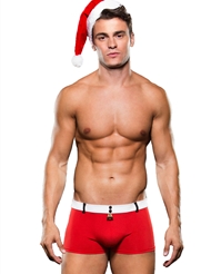 Front view of MR. SANTA TRUNKS WITH HAT