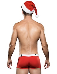 Alternate back view of MR. SANTA TRUNKS WITH HAT