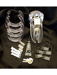 Alternate front view of CB-6000S CHASTITY KIT - 2.5 CLEAR CAGE