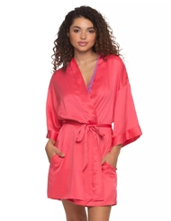 Additional  view of product MUSE SATIN KIMONO ROBE with color code SLMN