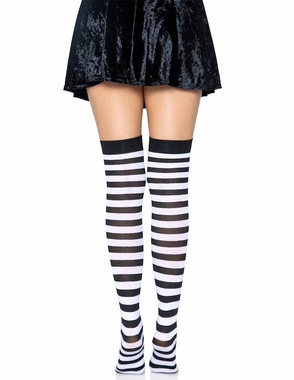 STRIPE THIGH HIGH ALT3 view Color: BW