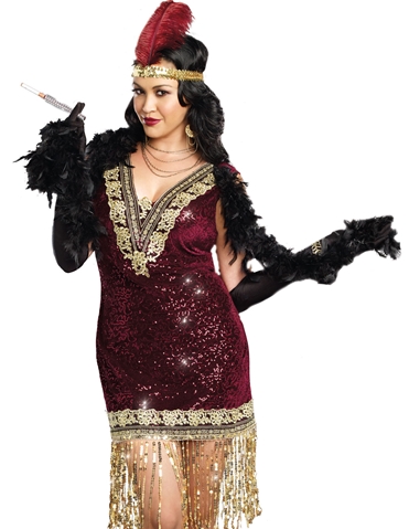 Sophisticated Lady Flapper Plus Size Costume default view Color: BG