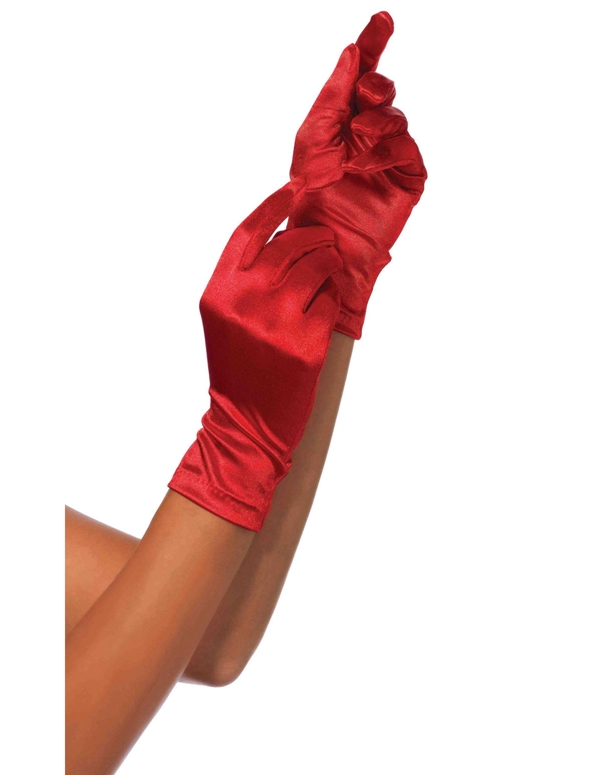 Satin Wrist Length Gloves default view Color: RD