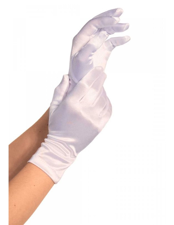 Satin Wrist Length Gloves default view Color: WH
