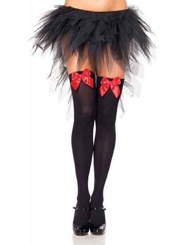 Opaque Thigh High W/Bow default view Color: BKR