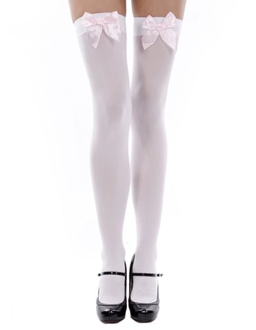 Opaque Thigh High W/Bow default view Color: WLP