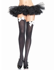 Additional  view of product OPAQUE THIGH HIGH W/BOW with color code BW