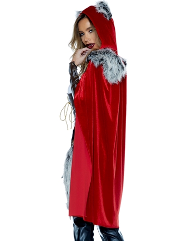 Red Haute Riding Hood With Cape ALT view 
