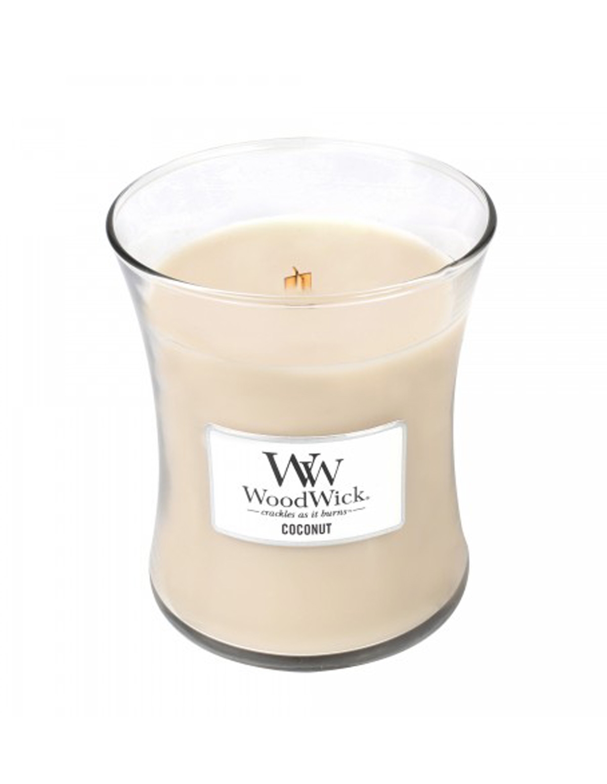alternate image for Coconut Medium Woodwick Candle