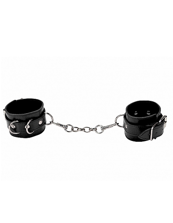 Ouch Leather Hand Cuffs default view Color: BK