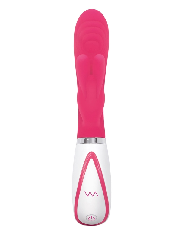 Disco Bunny Silicone Rechargeable Vibe ALT3 view Color: PK