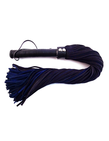 Rouge Suede Blue Black Flogger With Leather Handle default view Color: BB
