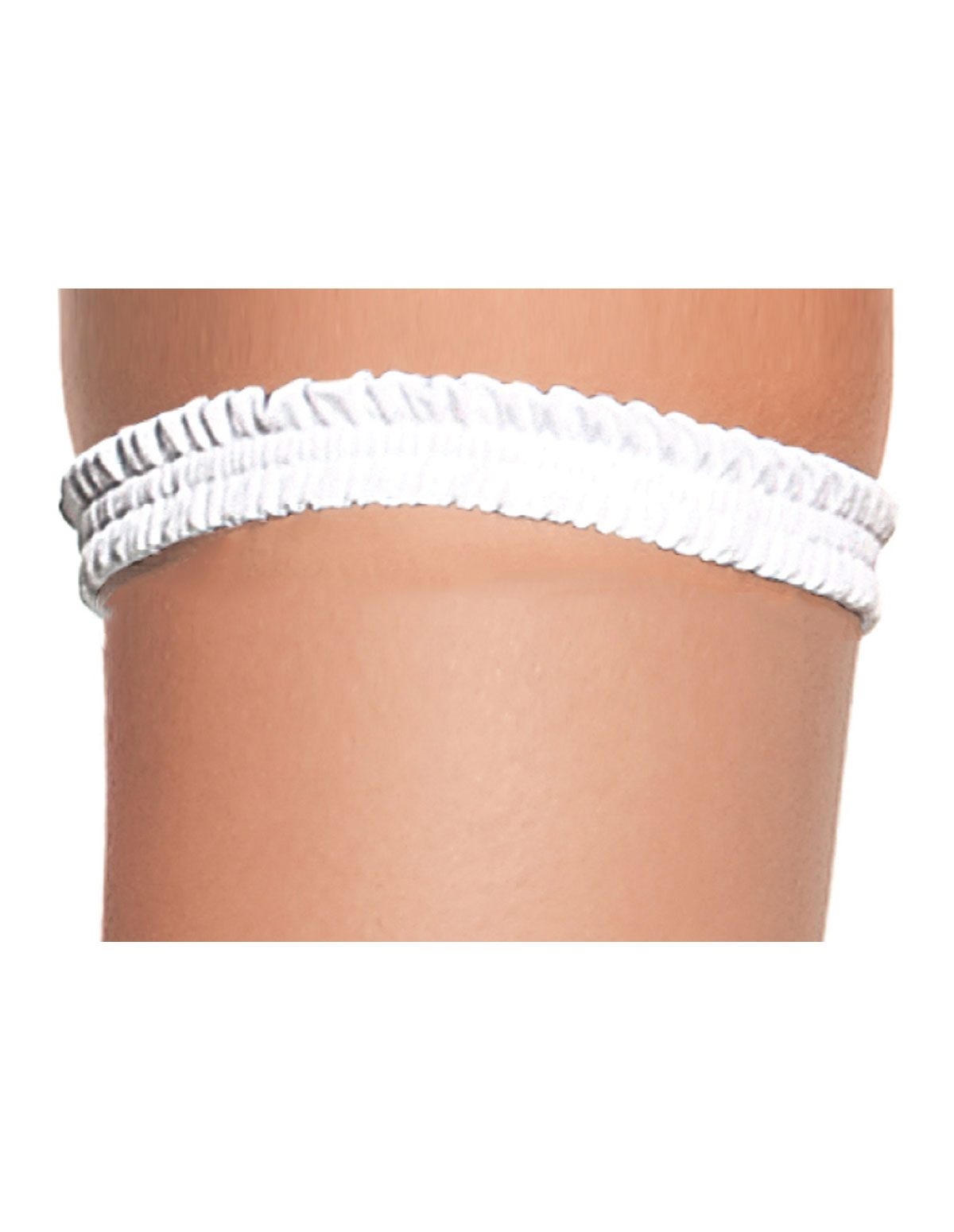 alternate image for RUCHED LEG GARTER WHITE