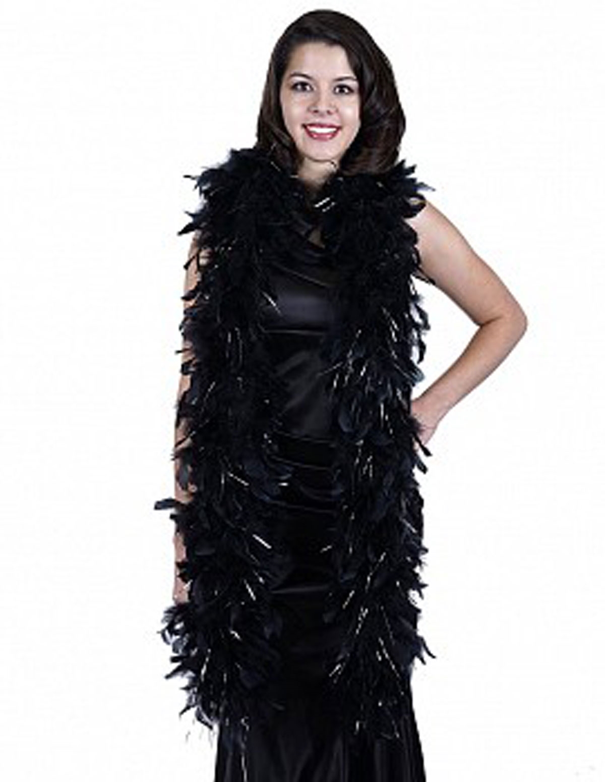 alternate image for Chandelle Feather Boa With Lurex Black