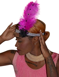 Additional  view of product OSTRICH FLAPPER HEADBAND with color code BKS