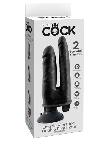 King Cock Vibrating Double Penetrator Black ALT6 view 